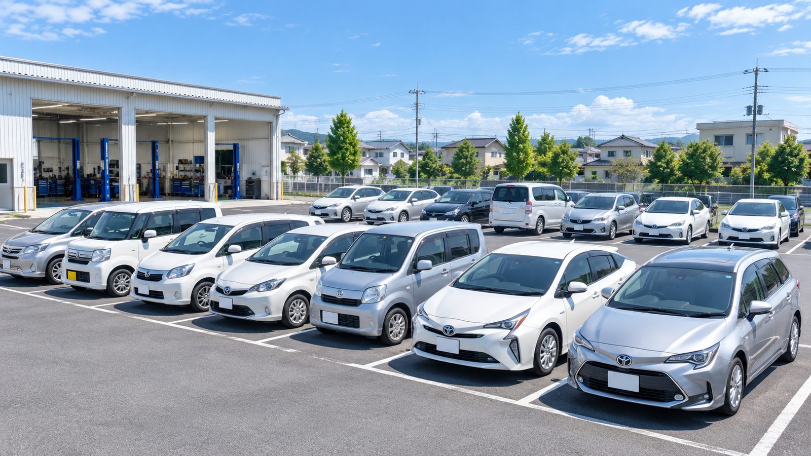 駐車場に並ぶ代車